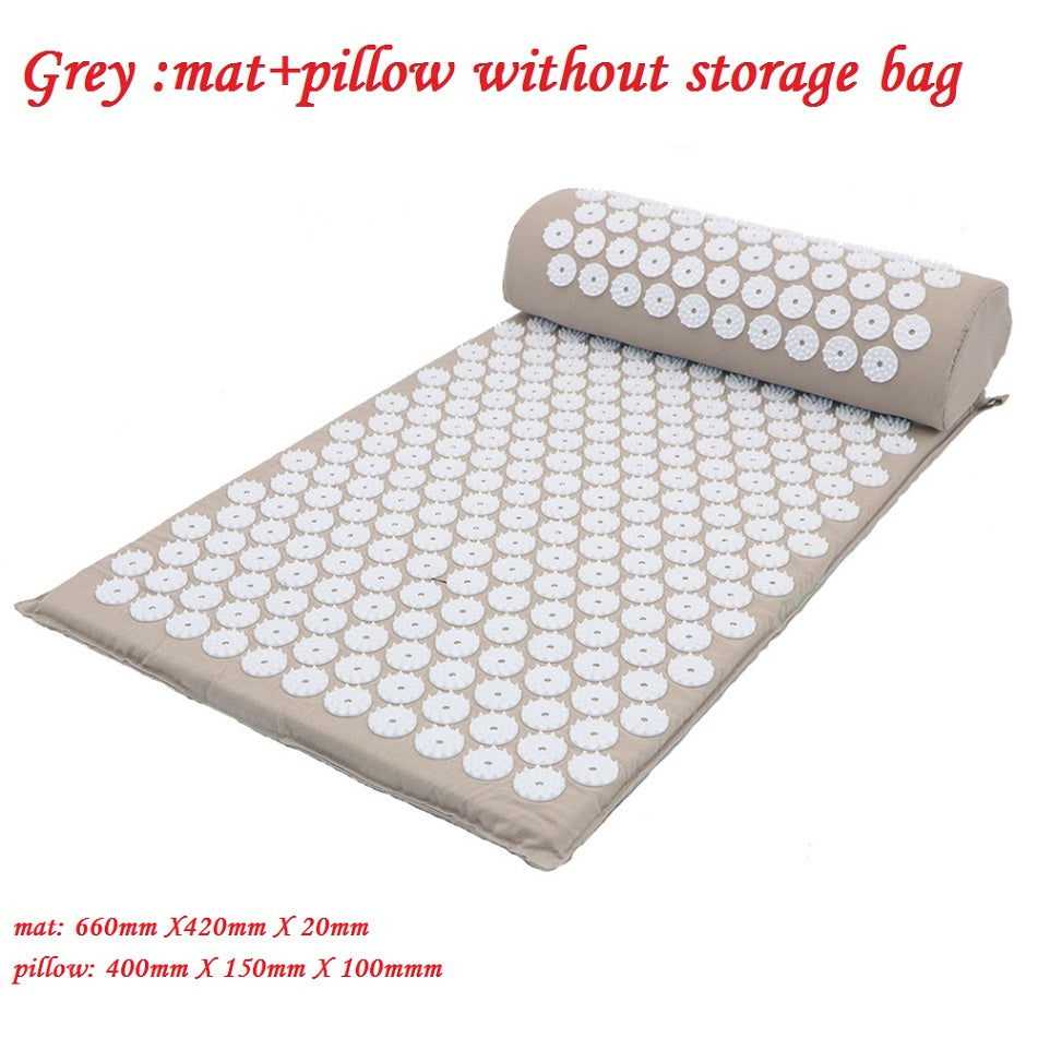 Massager Cushion Massage Yoga Mat Acupressure Relieve Stress Back Body Pain Spike Mat Acupuncture Massage Yoga Mat with Pillow