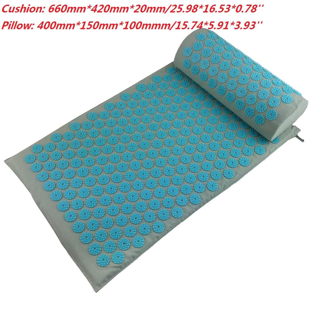 Massager Cushion Massage Yoga Mat Acupressure Relieve Stress Back Body Pain Spike Mat Acupuncture Massage Yoga Mat with Pillow