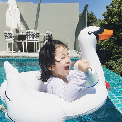 Inflatable Swimming Pool Float Summer Lake Swimming Lounge Pool Kids Giant Rideable White Inflatable Swan Design Toys Float Raft