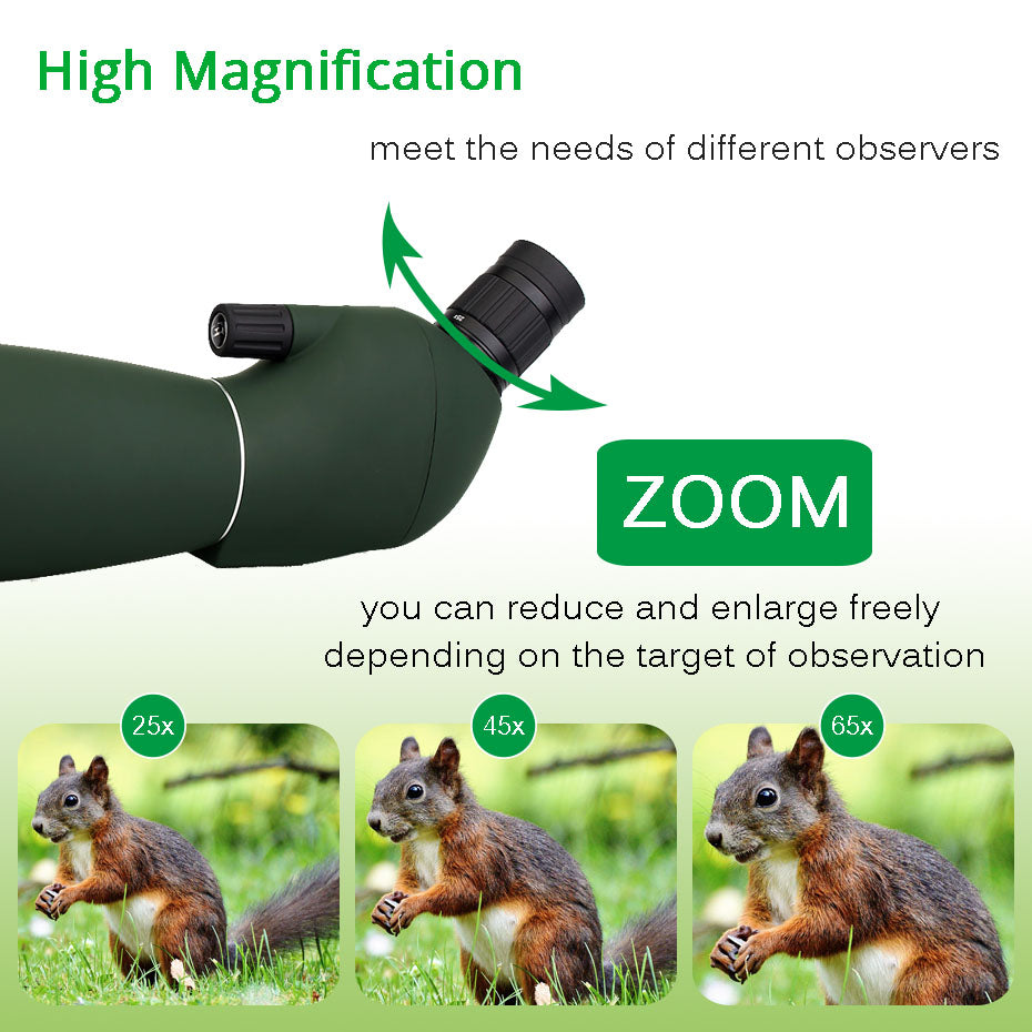 Svbony SV28 50/60/70mm Telescope Zoom Spotting Scope Waterproof Monocular w/ Universal Phone Adapter Mount for Hunting F9308