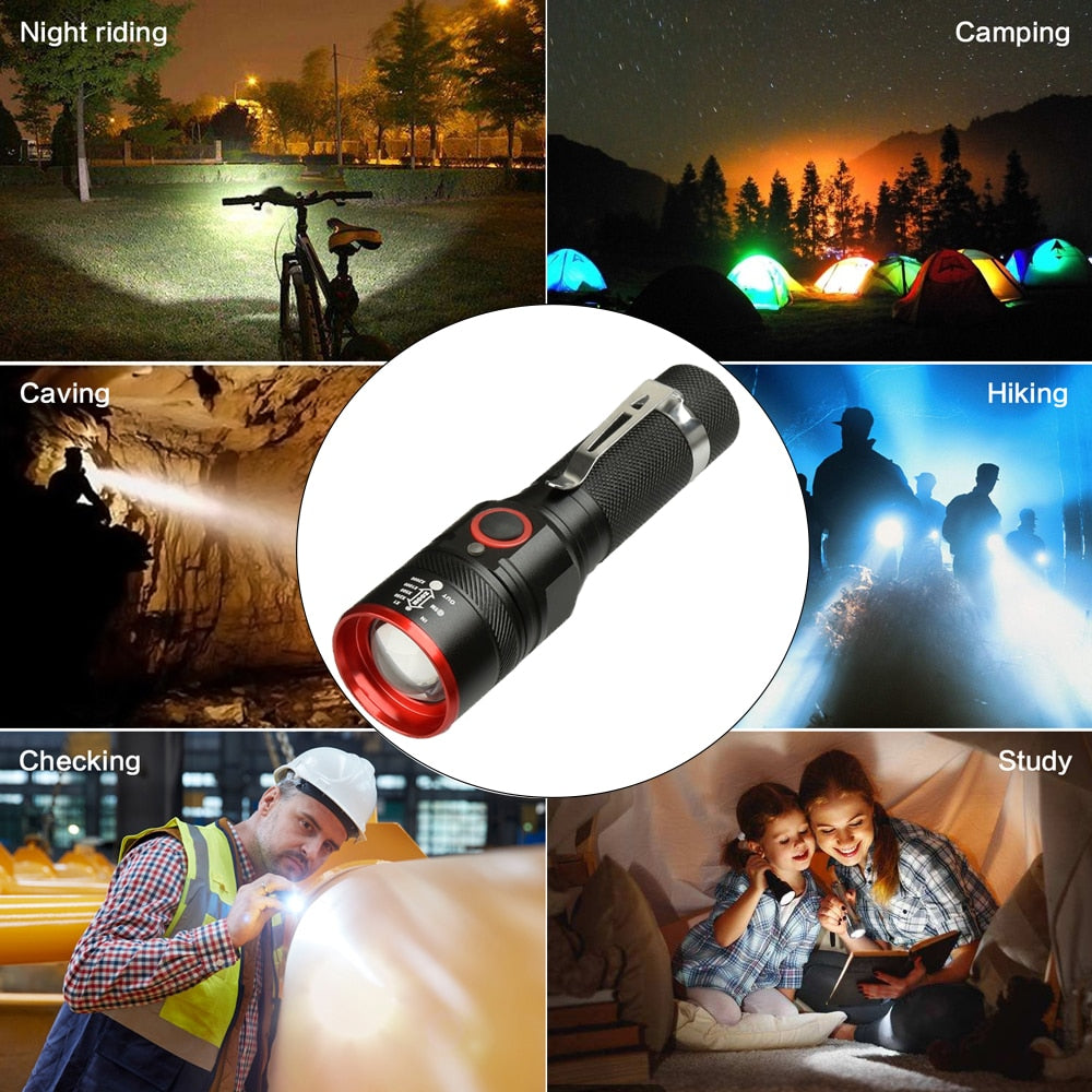 Waterproof 5200LM USB Rechargeable Flash light