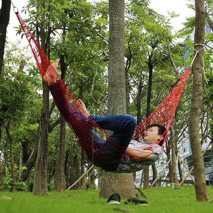 Nylon Hammock Garden Yard Hanging Mesh Net Sleeping Bed for Outdoors Siesta Rest Single Person Furniture Supplies