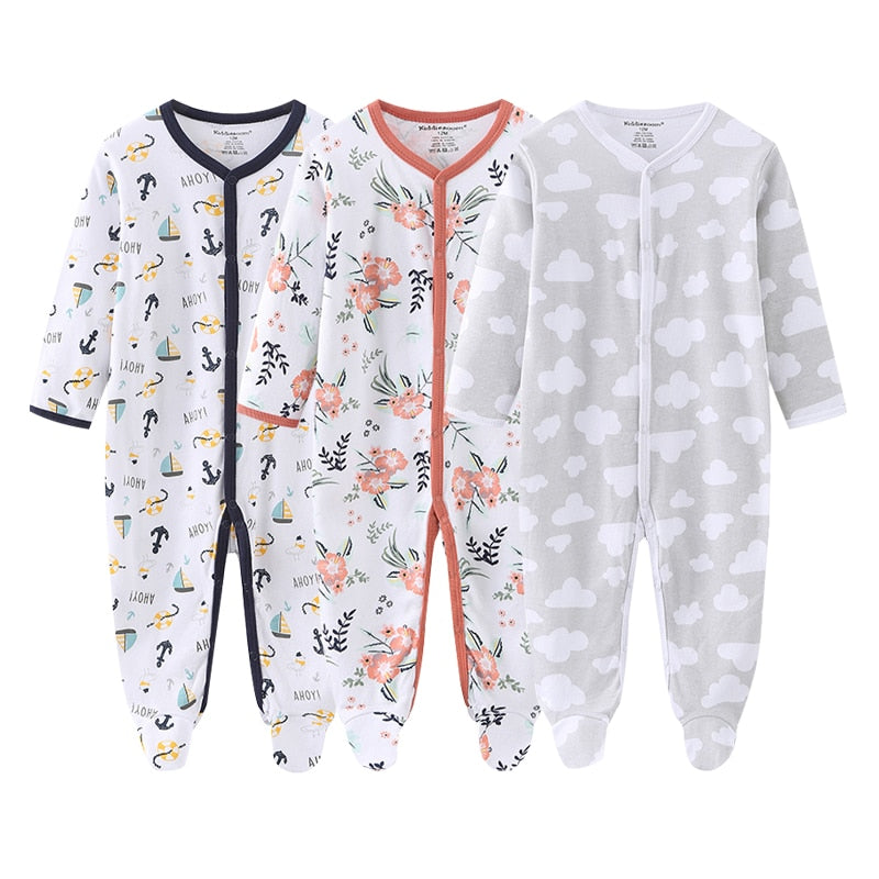 Cotton 1/3PCS Newborn Full Sleeve Autumn Clothing