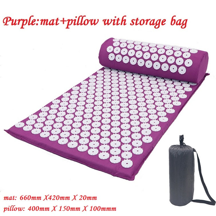 Massager Cushion Massage Yoga Mat Acupressure Relieve Stress Back Body Pain Spike Mat Acupuncture Massage Yoga Mat with Pillow